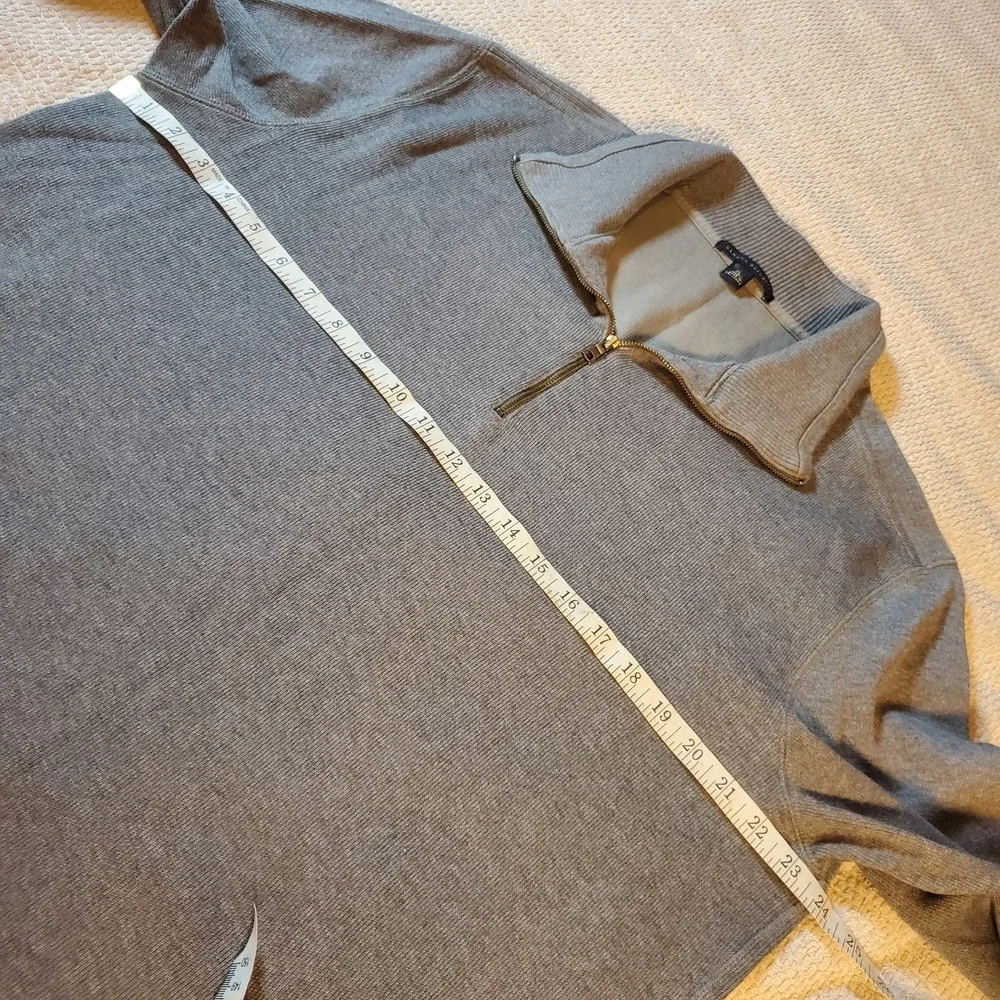 Banana Republic men's XL‎  quarter zip pullover Sweater 100% Cotton Gray